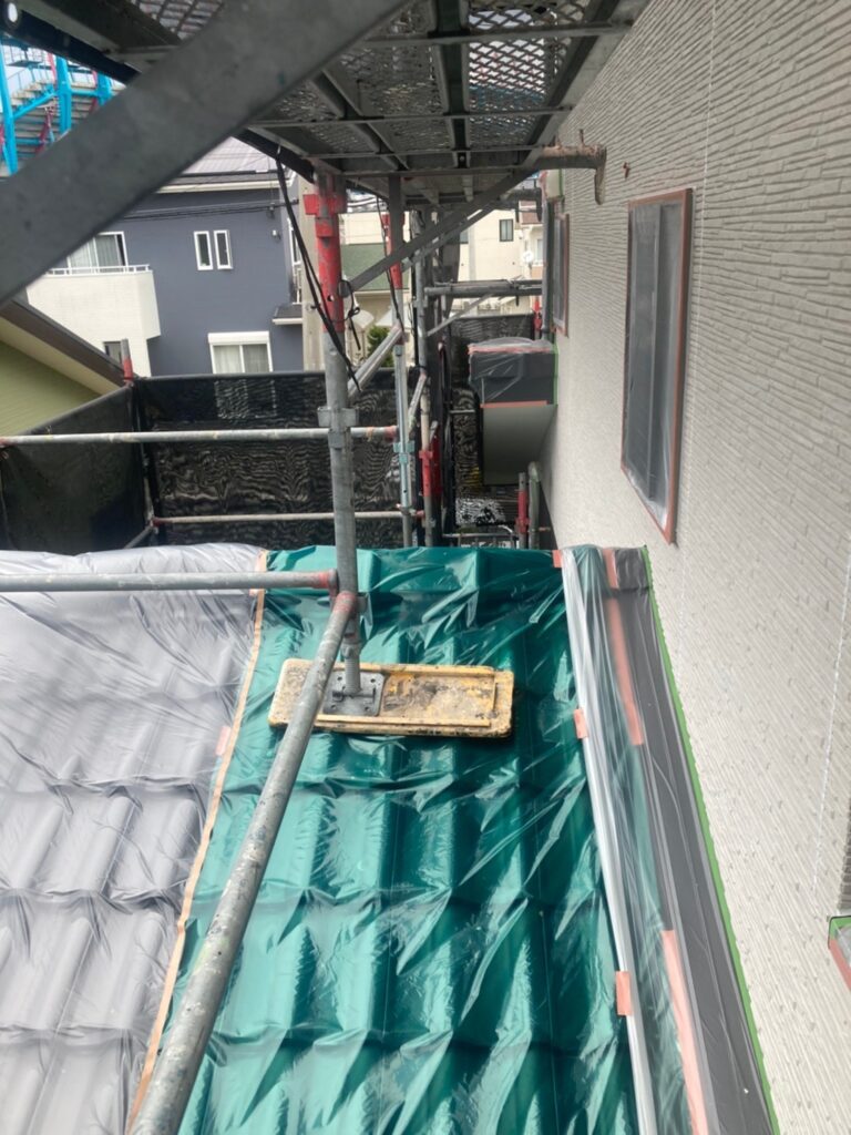 佐賀県鳥栖市 T様邸【住宅塗装】作業工程:各所養生 写真1