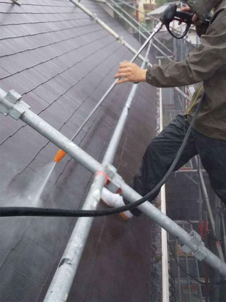 福岡県那珂川市 M様邸【住宅塗装】作業工程:高圧洗浄 写真1