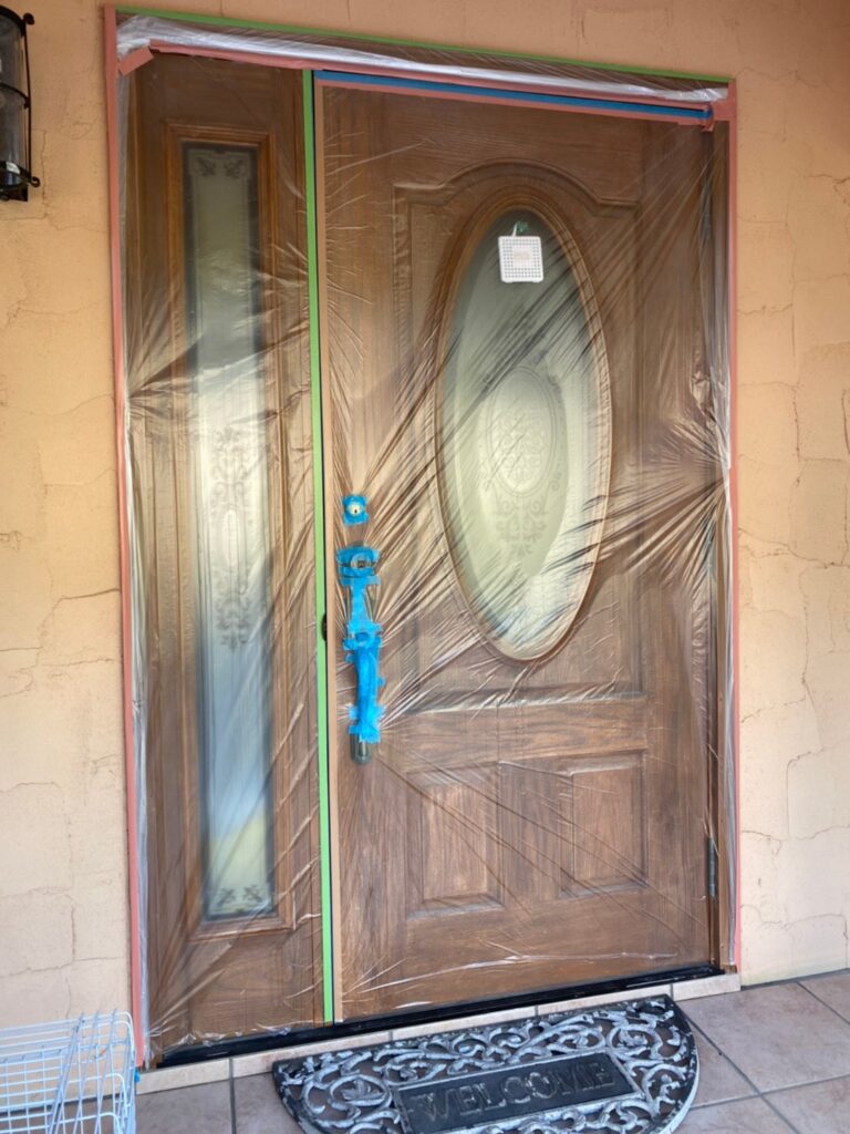 福岡県飯塚市 O様邸【住宅塗装】作業工程:各所養生 写真1