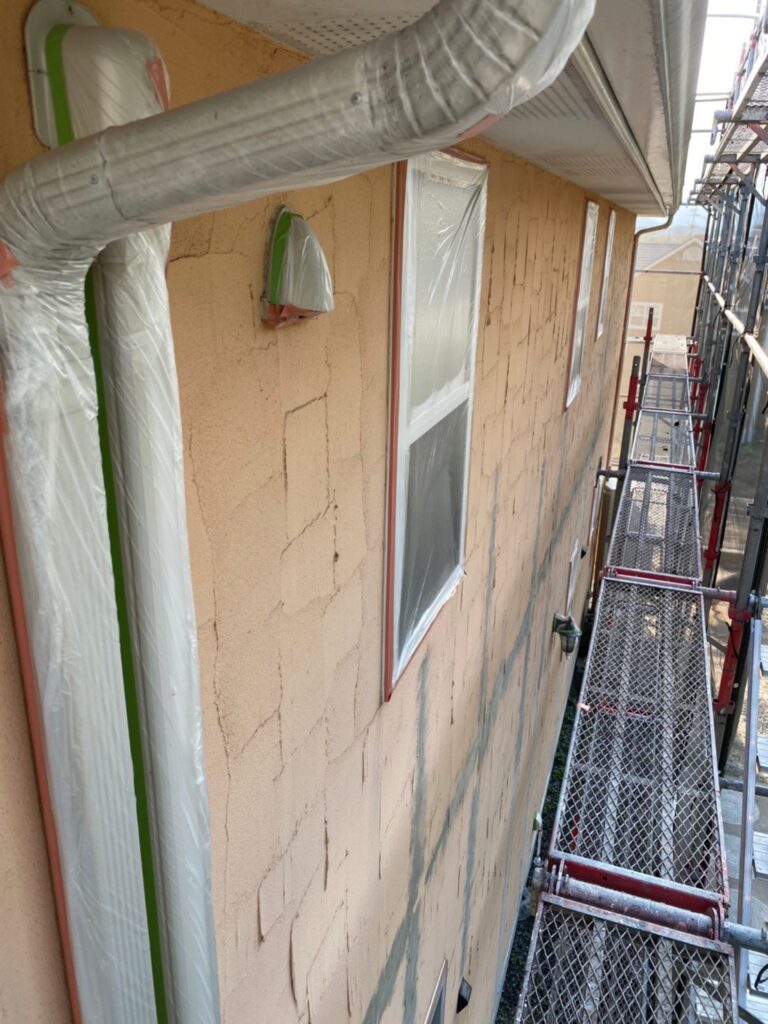 福岡県飯塚市 O様邸【住宅塗装】作業工程:各所養生 写真3