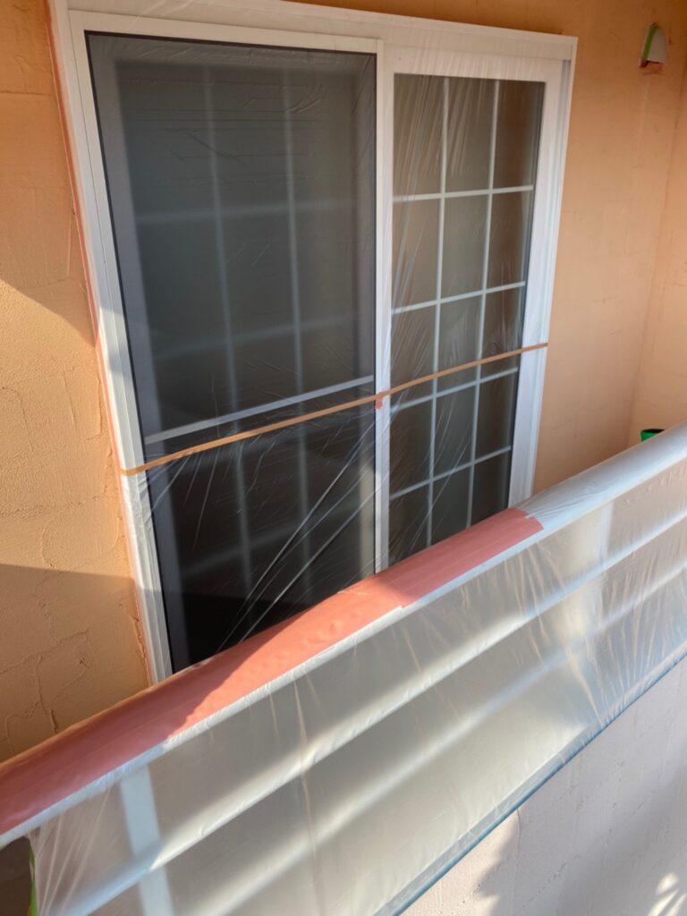 福岡県飯塚市 O様邸【住宅塗装】作業工程:各所養生 写真5