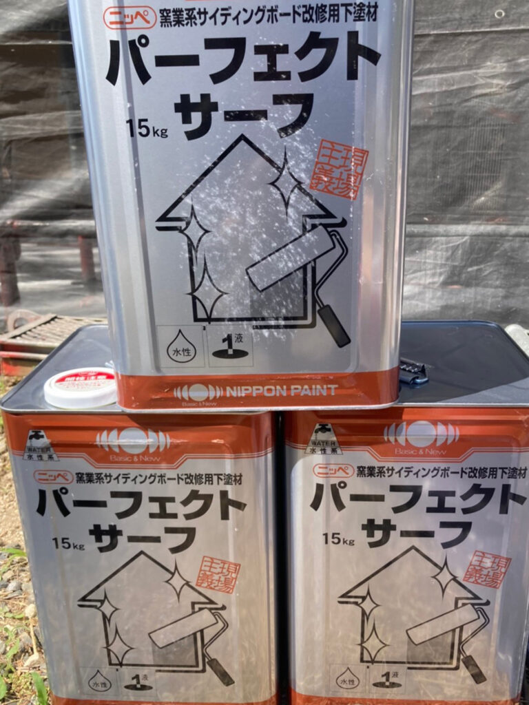 福岡県飯塚市 O様邸【住宅塗装】作業工程:外壁塗装の下塗り3回目 写真1