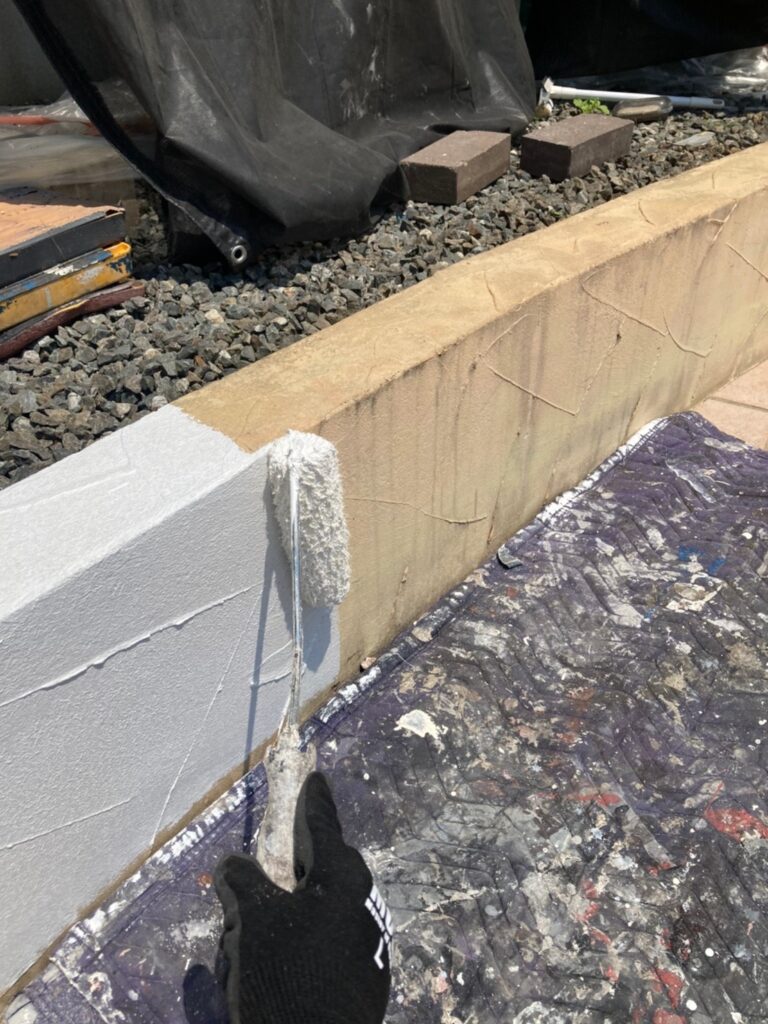 福岡県飯塚市 O様邸【住宅塗装】作業工程:塀塗装 写真4