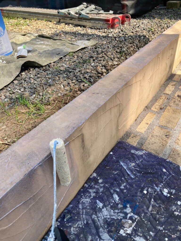 福岡県飯塚市 O様邸【住宅塗装】作業工程:塀塗装 写真2