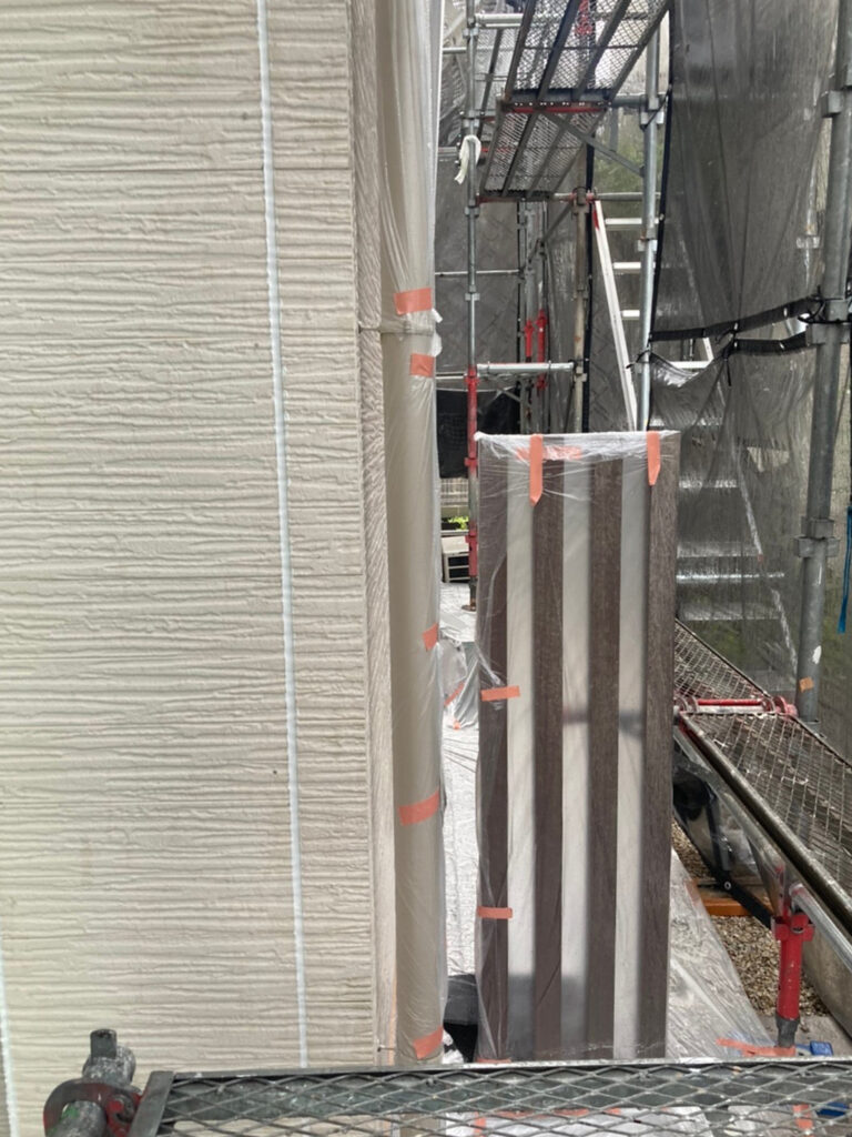 福岡県太宰府市 J様邸【住宅塗装】作業工程:各所養生 写真1