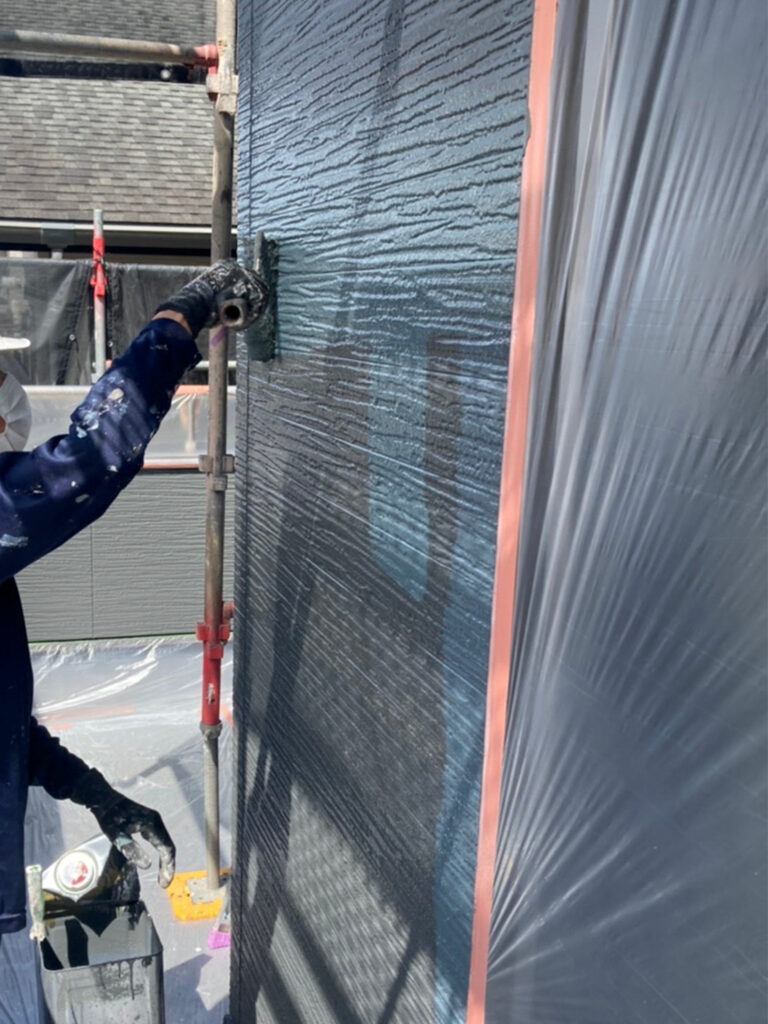 福岡県太宰府市 J様邸【住宅塗装】作業工程:外壁塗装 上塗り 写真21