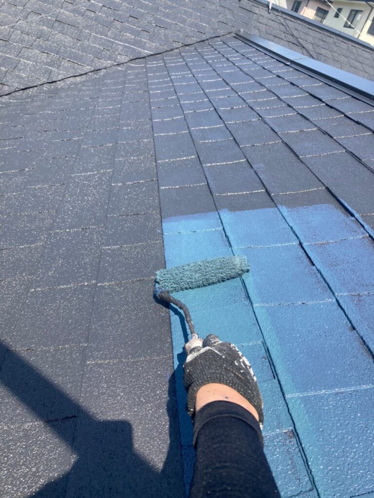 福岡県太宰府市 J様邸【住宅塗装】作業工程:屋根塗装 上塗り 写真18