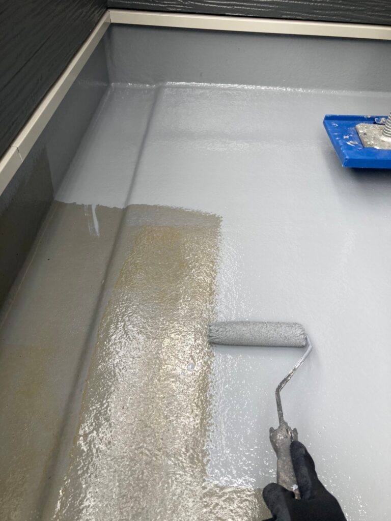 福岡県太宰府市 J様邸【住宅塗装】作業工程:ベランダ防水塗装 写真6