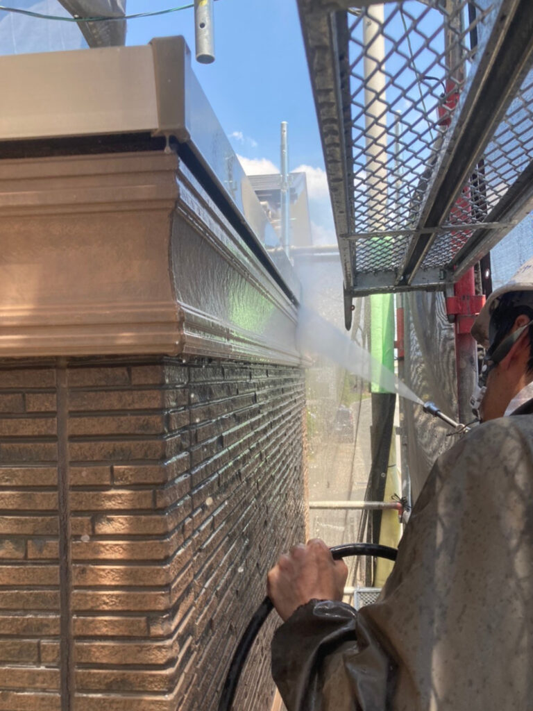 福岡県小郡市 I様邸【住宅塗装】作業工程:高圧洗浄 写真9