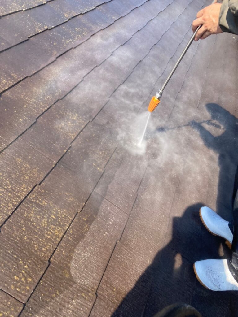 福岡県小郡市 I様邸【住宅塗装】作業工程:高圧洗浄 写真2