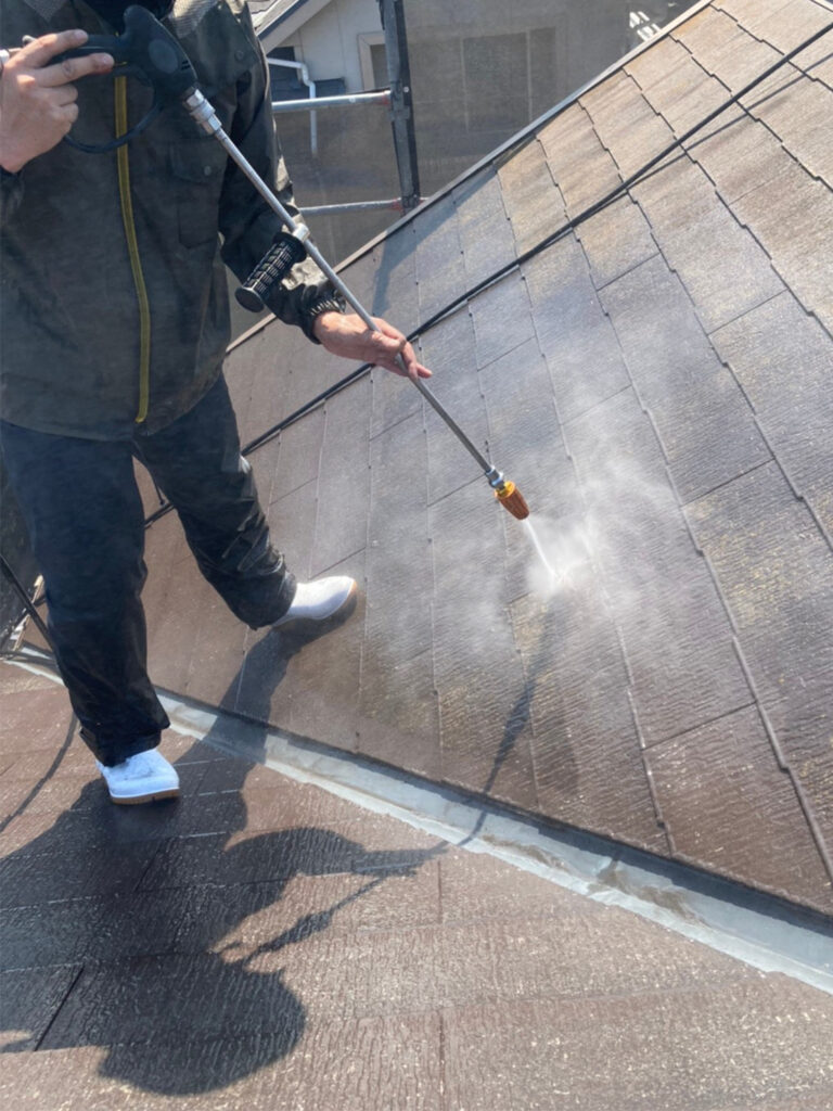 福岡県小郡市 I様邸【住宅塗装】作業工程:高圧洗浄 写真3