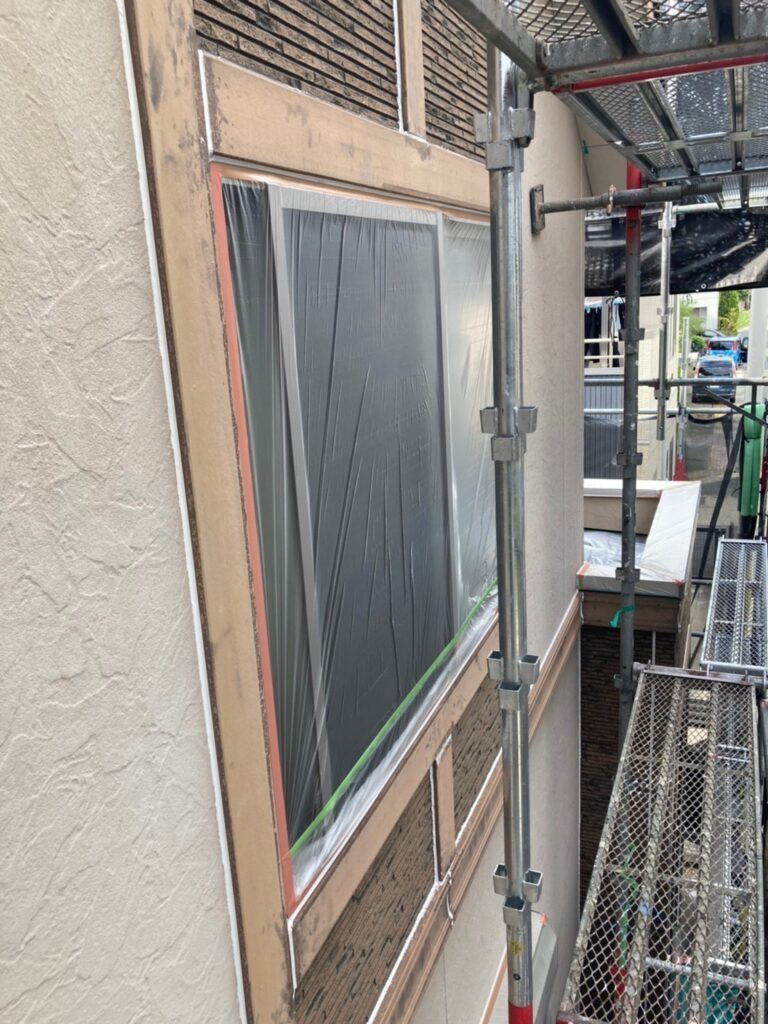 福岡県小郡市 I様邸【住宅塗装】作業工程:各所養生 写真3