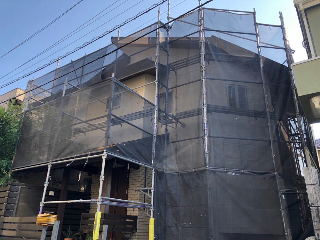 福岡県福岡市 N様邸【住宅塗装】作業工程:足場組立 写真3