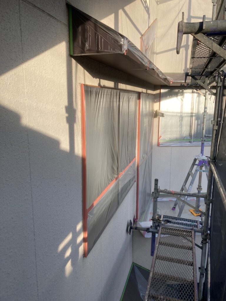 福岡県福岡市 N様邸【住宅塗装】作業工程:各所養生 写真2