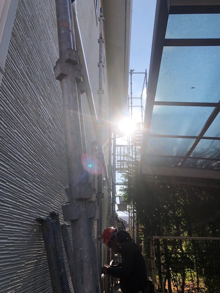 福岡県福岡市城南区 H様邸【住宅塗装】作業工程：足場組立 写真1