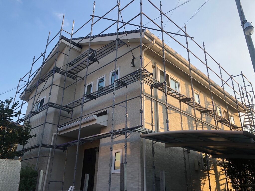 福岡県福岡市城南区 H様邸【住宅塗装】作業工程：足場組立 写真3