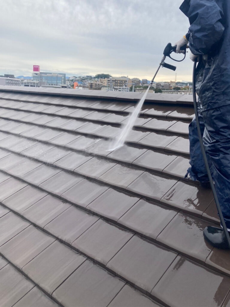 福岡県福岡市城南区 H様邸【住宅塗装】作業工程：高圧洗浄 写真1