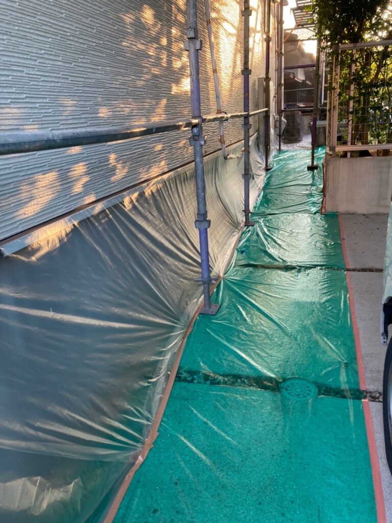 福岡県福岡市城南区 H様邸【住宅塗装】作業工程：各所養生 写真7