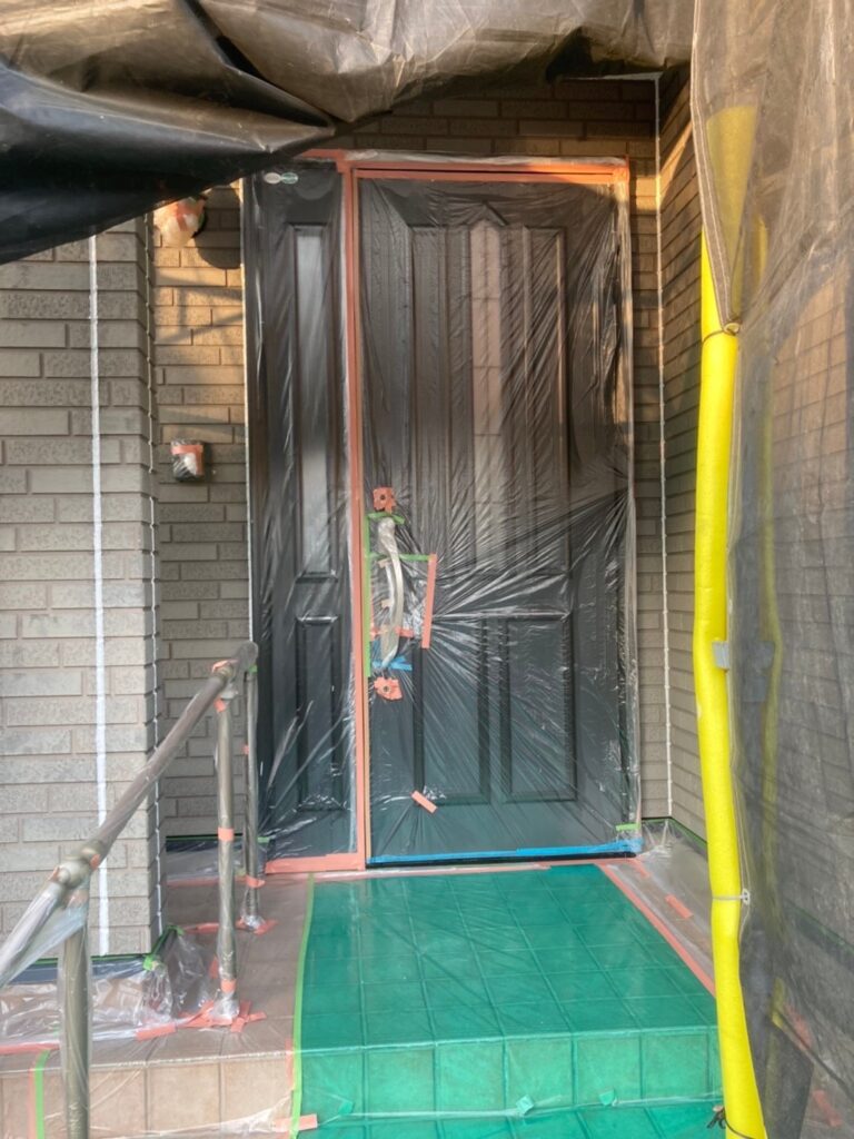 福岡県久留米市 F様邸【住宅塗装】作業工程：各所養生 写真4