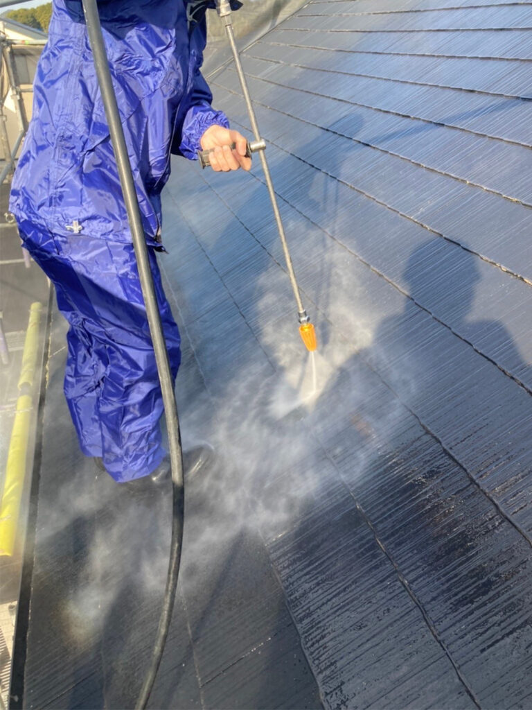福岡県糟屋郡 N様邸【住宅塗装】作業工程：高圧洗浄 写真1