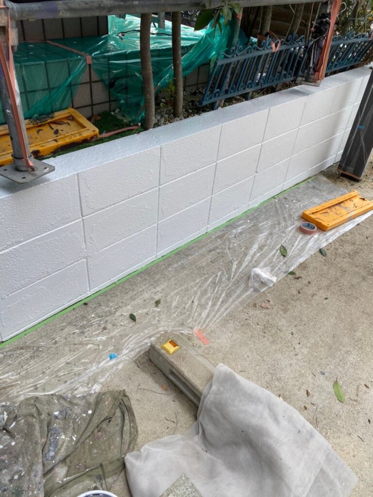 福岡県糟屋郡 N様邸【住宅塗装】作業工程：塀塗装 写真10