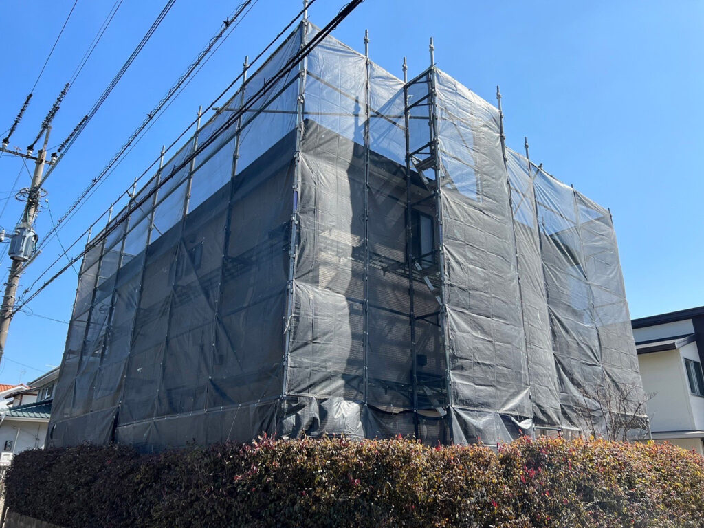 福岡県大野城市 K様邸【住宅塗装】足場組立 写真3