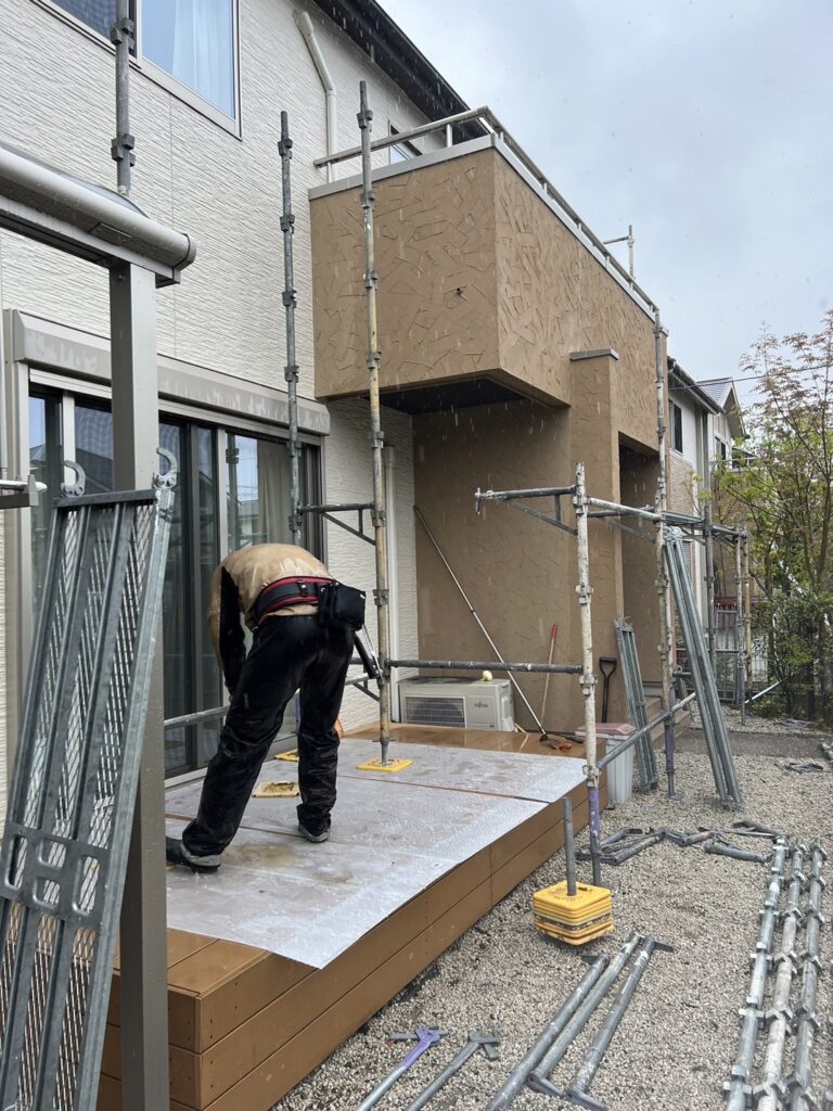 福岡県福岡市西区 N様邸【住宅塗装】足場組立 写真1