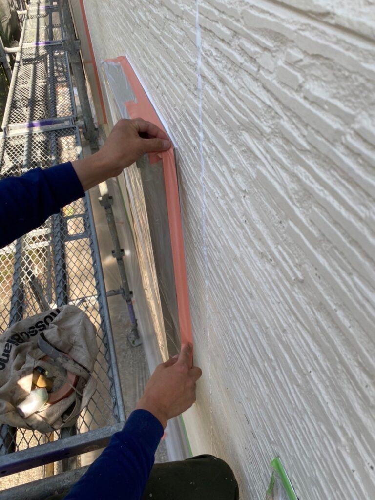 福岡県福岡市西区 N様邸【住宅塗装】養生 写真1