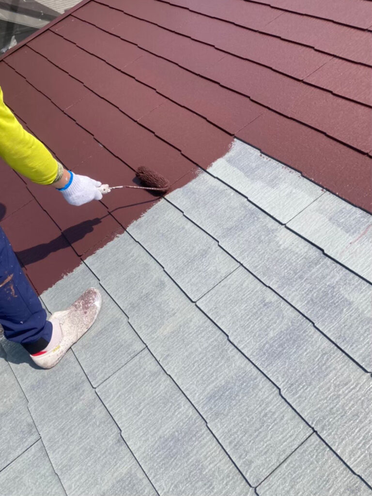 福岡県福岡市西区 N様邸【住宅塗装】屋根塗装(中塗り) 写真7