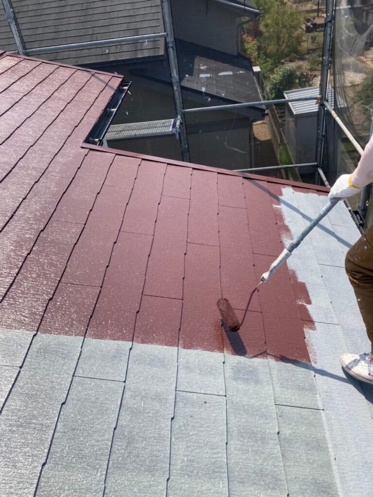 福岡県福岡市西区 N様邸【住宅塗装】屋根塗装(中塗り) 写真8