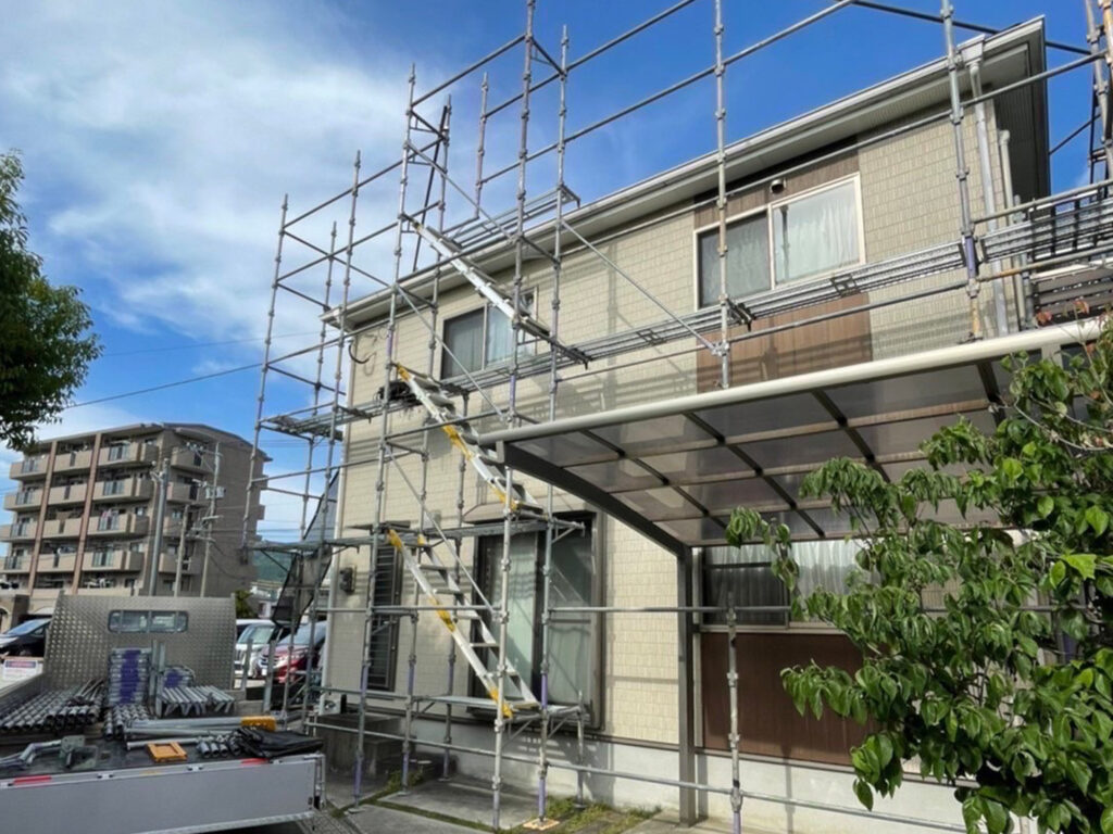 福岡県大野城市 H様邸【住宅塗装】足場組立 写真3