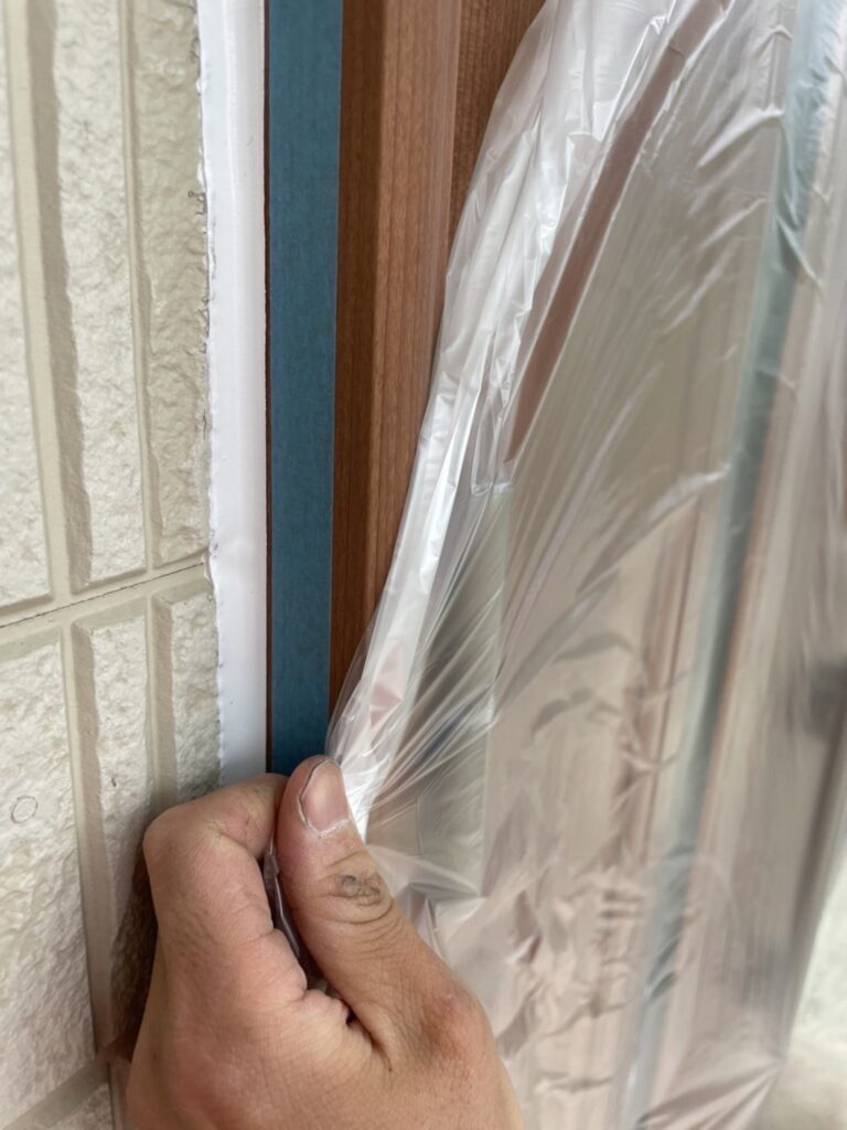 福岡県大野城市 H様邸【住宅塗装】各所養生 写真2