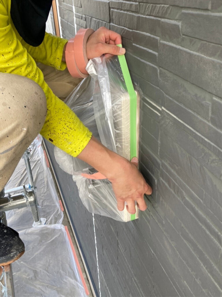 福岡県久留米市 S様邸【住宅塗装】各所養生 写真2