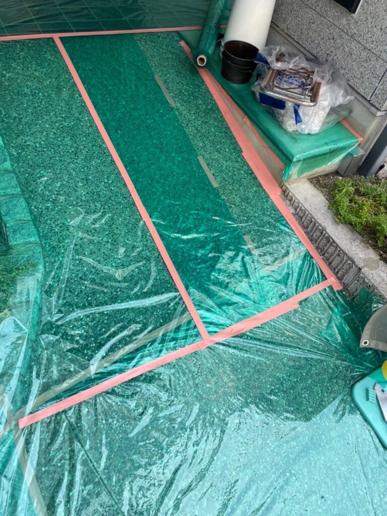 福岡県福岡市中央区 M様邸【住宅塗装】各所養生 写真10