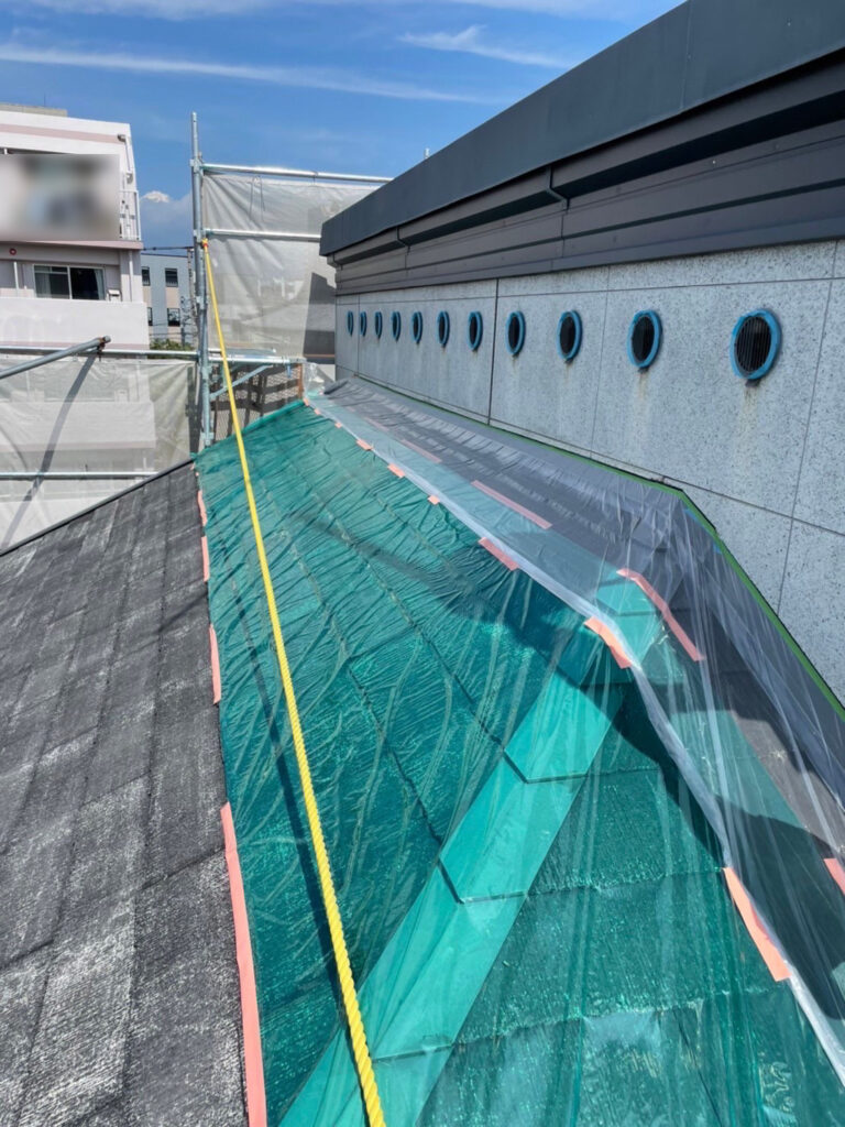 福岡県福岡市中央区 M様邸【住宅塗装】各所養生 写真2