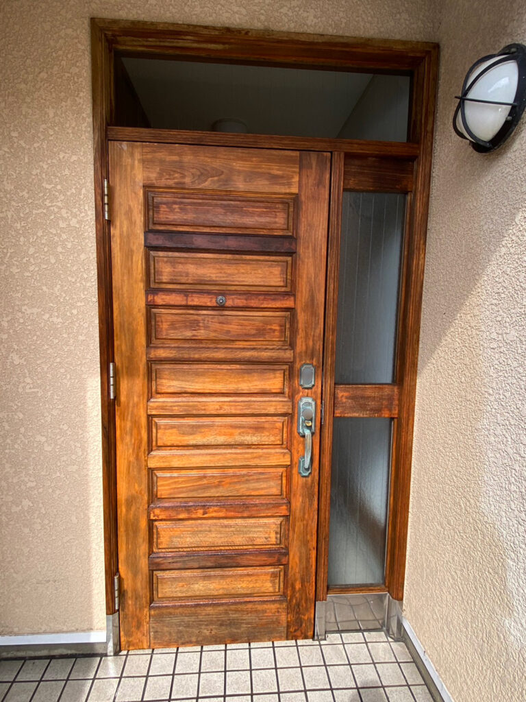 福岡県福岡市西区 M様邸【木製玄関ドア塗装】旧塗膜剥離 写真16