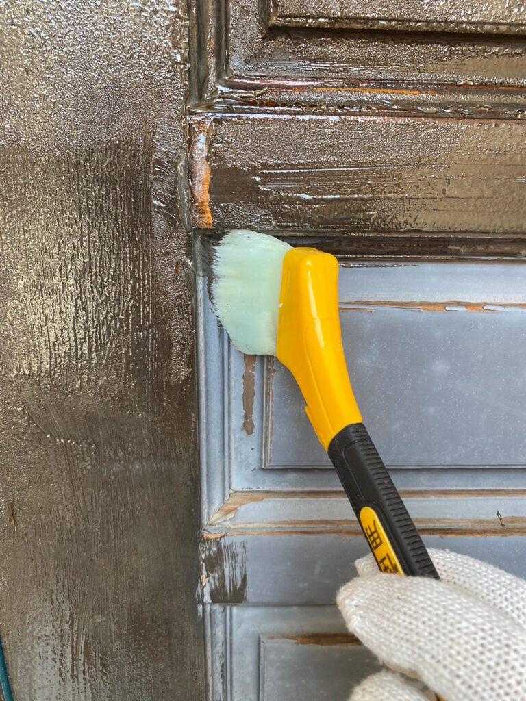 福岡県福岡市西区 M様邸【木製玄関ドア塗装】旧塗膜剥離 写真8